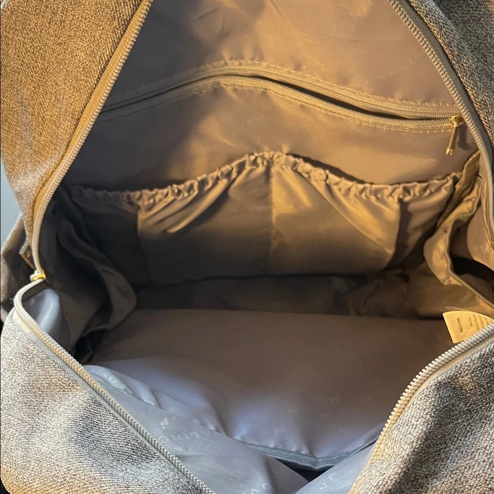 Gray Canvas Diaper Travel Backpack